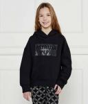 Толстовка детская Patrizia Pepe с блестящим принтом, черный - фото