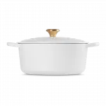 Кокотка чугунная круглая Le Creuset, белый - фото 3