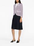 Thom Browne твидовый жакет в клетку, белый - фото 4