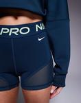 Леггинсы-шорты Nike Pro Training Sculpt с высокой талией длиной 3 дюйма темно-синего и лаймово-зеленого цветов Nike Training - фото 5