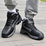 Высокие кеды мужские черные Binary, с подкладкой из черного флиса - фото 8