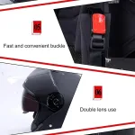 Мотоциклетный шлем с солнцезащитным козырьком, защитный шлем, открытый мотоциклетный шлем, классический полушлем с открытым лицом, одобрен DOT/ECE, размер D, L = 59-61 см AFAGUEEUPD, d - фото 6