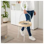 Приставной столик, белый, 38 см, BURVIK IKEA - фото 3