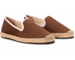 Лоферы Soludos Smoking Slipper Espadrille, цвет Brown / Light Pink - фото