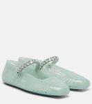 Балетки с кристаллами в виде желе Jimmy Choo, Light Verd - фото