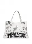 Сумка-тоут с принтом граффити DKNY, белый - фото