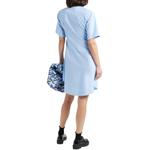 Фасон плиссе расклешенное хлопковое платье-рубашка MARNI, синий - фото 7