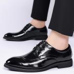 Мужские туфли GZZ черные на низком каблуке - фото 7