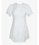 Мини-платье с пышными рукавами и баской WeWoreWhat, WHITE - фото 4