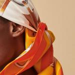 Шелковый платок Carre HERMES оранжевый - фото 2