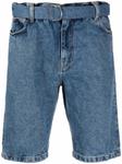 Off-White джинсовые шорты с поясом, синий - фото