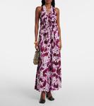 Платье макси с принтом Dries Van Noten, фуксия - фото 2