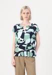 Футболка TOM TAILOR ALL OVER PRINTED V NECK, Green /Multi-Coloured - фото 4