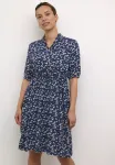 Платье-Рубашка cralora Cream, Dark Blue Small Flower - фото 2