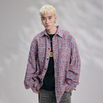 Футболка унисекс DANGEROUSPEOPLE, синяя клетчатая - фото 11