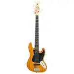 Электрогитарa Glarry GJazz 5-струнная бас-гитара полного размера - желтая - фото