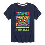 Футболка с рисунком TMNT Stacked Faces для мальчиков 8–20 лет Nickelodeon, синий - фото