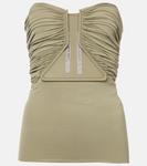 Голливудский собранный топ из джерси Rick Owens, Celadon - фото