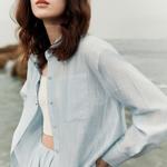 ELLE Рубашка Women's Blue Lapel Moderate - фото 7