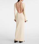 Вязаное платье макси с рюшами Same, Cream/Black - фото 3