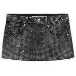 Расшитая термоаппликацией мини-юбка Alexander Wang, постиранный черный - фото