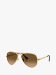 Поляризованные авиаторы RB3925 унисекс Ray-Ban, Gold/Brown Gradient - фото