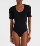 Вышитый хлопковый боди Jacquemus, черный - фото 3