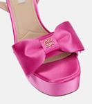 Сатиновые босоножки на платформе Miu Miu, Begonia - фото 6