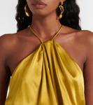 Драпированное шелковое платье The Sei, Sulfur - фото 4