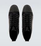 Кожаные кроссовки Louis Spikes Christian Louboutin, Black/Silver - фото 4