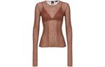 Полупрозрательный ребристый джемпер PINKO, медный - фото
