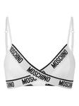 Бюстгальтер с логотипом Moschino, белый - фото