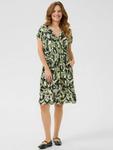 Платье с принтом листьев Jenn KAFFE, Green/Multi - фото