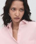 Женская рубашка оверсайз с карманами MANGO, Pastel Pink - фото 3