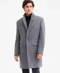 Тед от Men's Classic-Fit Twill Wool-Blend Overcoat Ted Baker, серый - фото 2