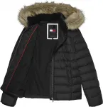 Стеганая куртка Tommy Jeans "TJW BASIC HOODED DOWN JACKET EXT", с капюшоном, с вышивкой логотипа, черный - фото 9