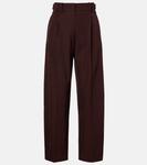 Прямые брюки из шерсти и хлопка Brunello Cucinelli, Red Wine - фото