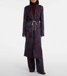 Принтованный пальто-кокон Dries Van Noten, Burgundy - фото 7