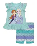 Майка и велосипедки для девочек Frozen, синий - фото