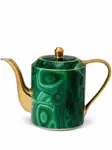 Фарфоровый чайник malachite, 18х24 см, L'Objet, зеленый - фото