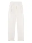 Брюки с эластичным поясом Brunello Cucinelli, белый - фото