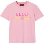 Футболка из хлопкового джерси с принтом GUCCI, розовый - фото 3
