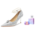 Ainer-cat Ainer cat Slim Heel High Heels 8cm Women's Silver - фото