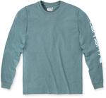 Лонгслив Carhartt Logo Longsleeve, цвет Turquoise - фото