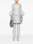 Топ с абстрактным узором Pleats Please Issey Miyake, серый - фото 2