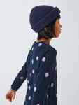 Детское платье из джерси в горошек John Lewis, Navy, Purple - фото 4