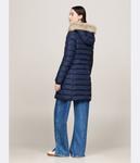 Пуховик женский Tommy Jeans средней длины с капюшоном, синий - фото 2