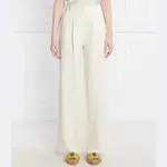 Брюки с добавлением льна Patrizia Pepe, экрю - фото