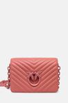 Кожаная сумка Pinko, розовый - фото