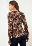 Джемпер Lipsy SCALLOP BUTTONED CREW NECK , Animal Print/Beige - фото 2